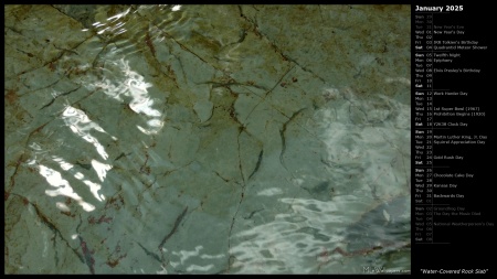 Water-Covered Rock Slab