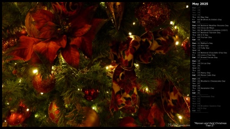 Maroon and Gold Christmas Tree II