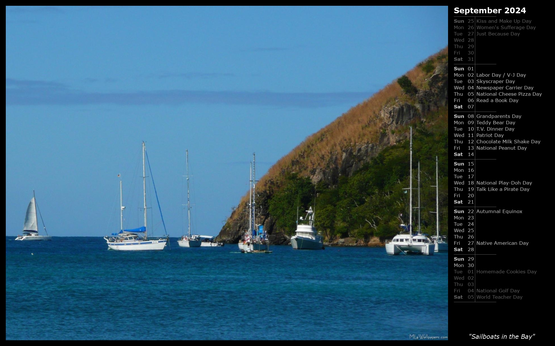 Sailboats in the Bay (Calendar)