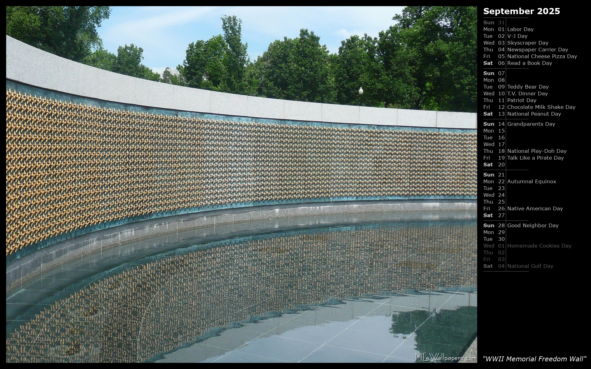 MLeWallpapers.com - WWII Memorial Freedom Wall (Calendar)