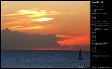Sunset Clouds and Sailboat