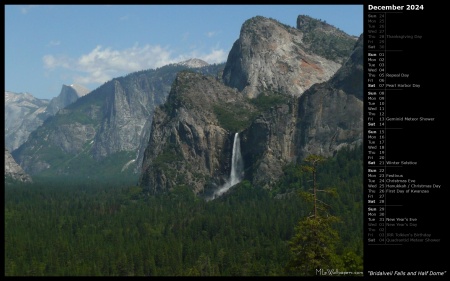 Bridalveil Falls and Half Dome