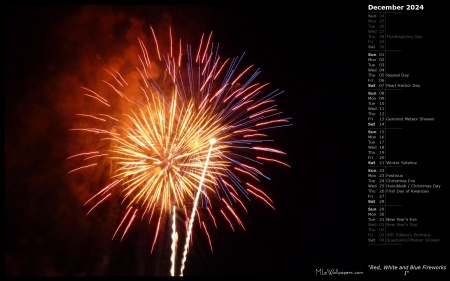 Red, White and Blue Fireworks I