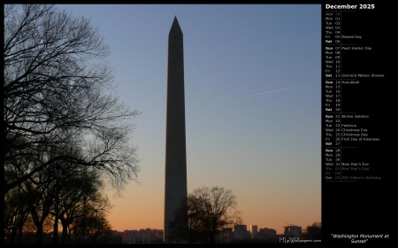 Washington Monument at Sunset