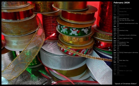 Spools of Christmas Ribbon