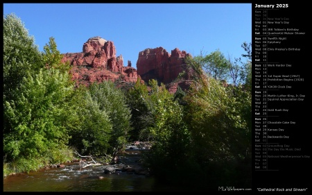 Cathedral Rock and Stream