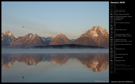 Jackson Lake Dam Reflection