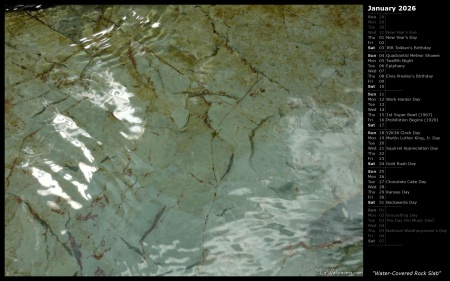 Water-Covered Rock Slab