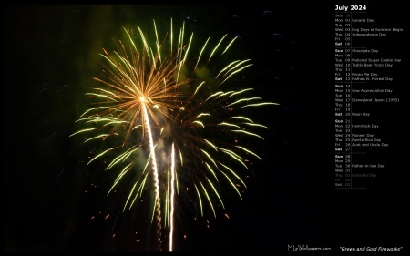 Green and Gold Fireworks