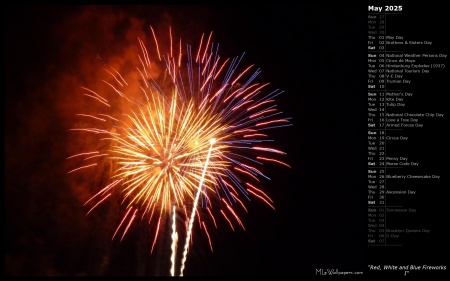 Red, White and Blue Fireworks I