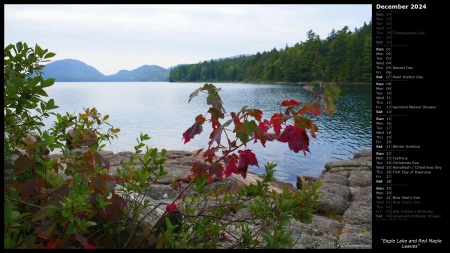 Eagle Lake and Red Maple Leaves