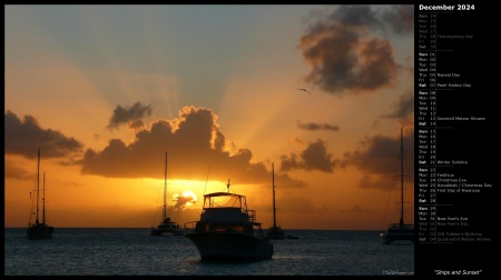 Ships and Sunset