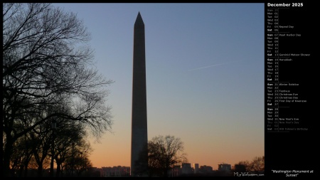 Washington Monument at Sunset