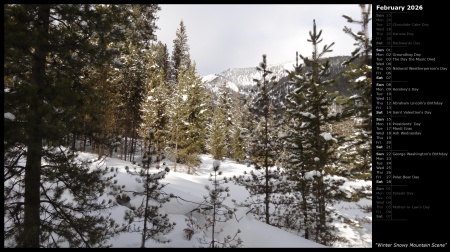 Winter Snowy Mountain Scene