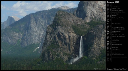 Bridalveil Falls and Half Dome