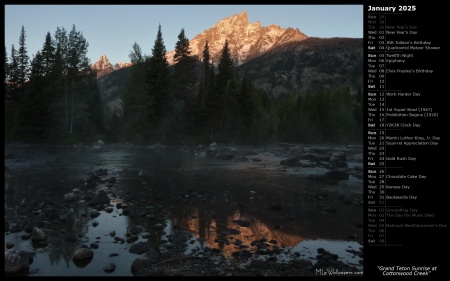 Grand Teton Sunrise at Cottonwood Creek