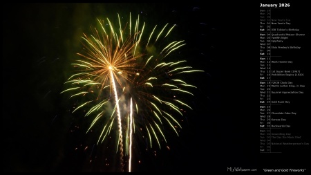 Green and Gold Fireworks