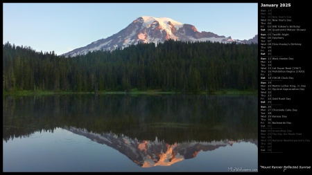 Mount Rainier Reflected Sunrise I