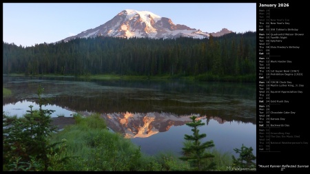 Mount Rainier Reflected Sunrise II