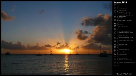 Sunset with Sailboats