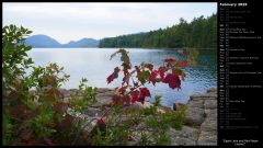 Eagle Lake and Red Maple Leaves