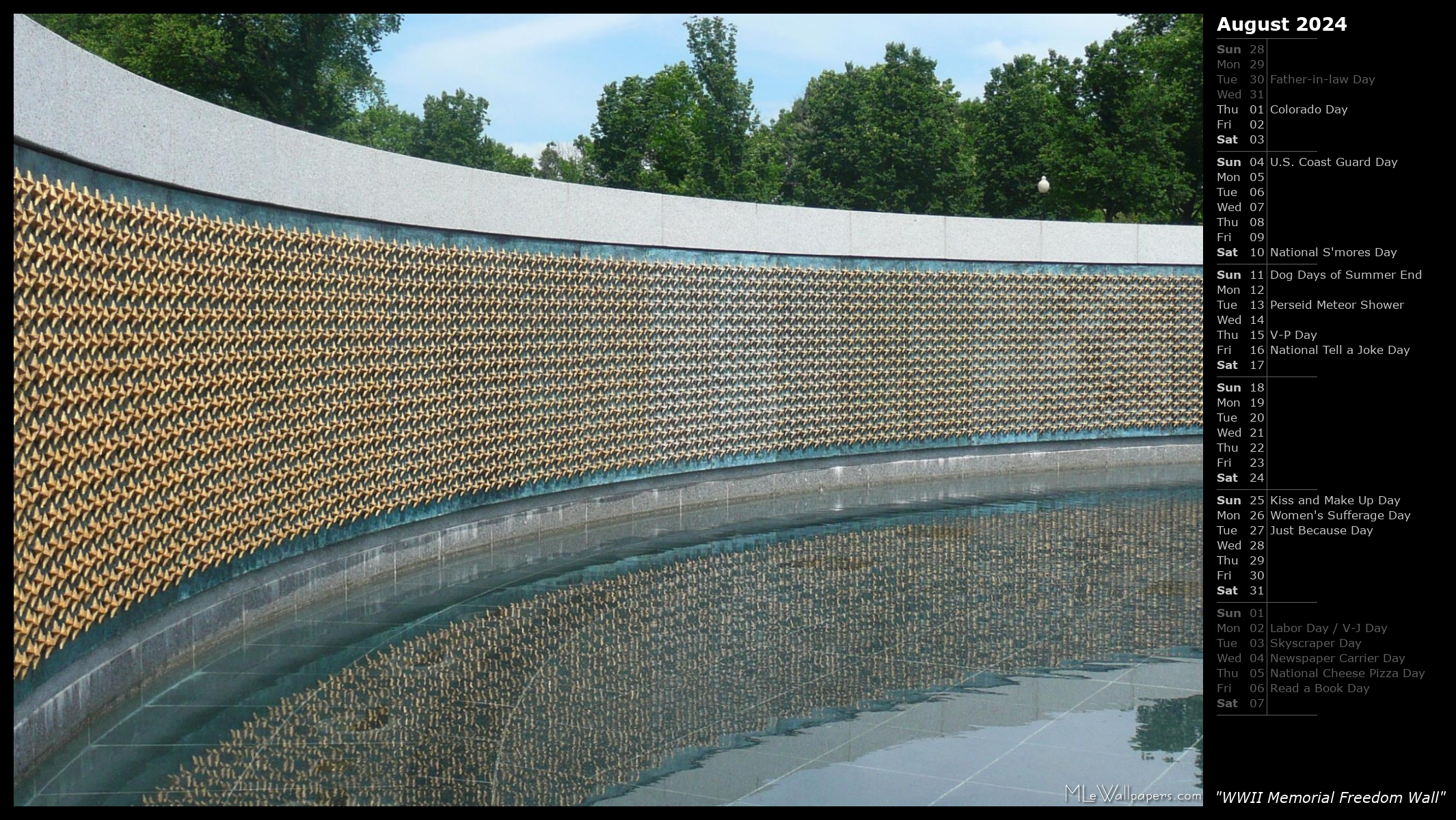 MLeWallpapers.com - WWII Memorial Freedom Wall (Calendar)