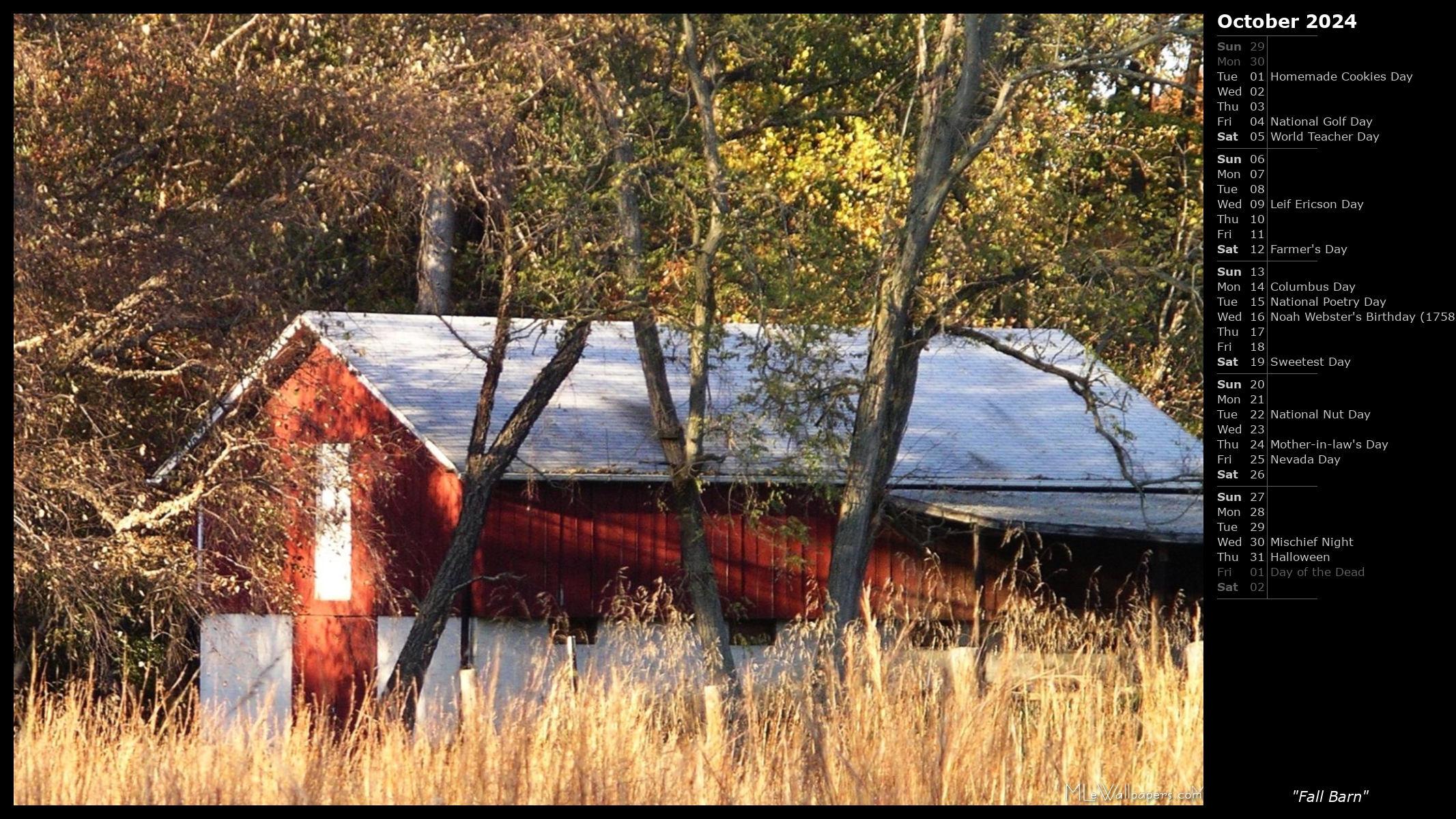 Mlewallpapers Com Fall Barn Calendar