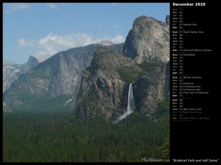 Bridalveil Falls and Half Dome