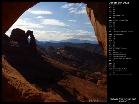 Delicate Arch Through Rock Window