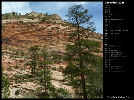 Worn Rock Walls in Zion