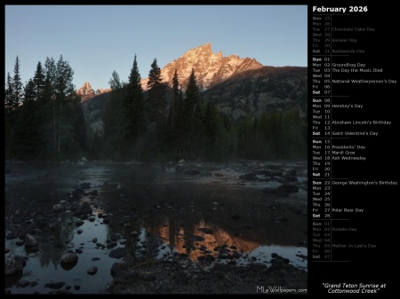 Grand Teton Sunrise at Cottonwood Creek