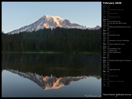 Mount Rainier Reflected Sunrise I