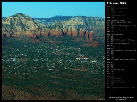 Sedona and Coffee Pot Rock from Above