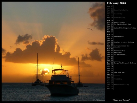 Ships and Sunset