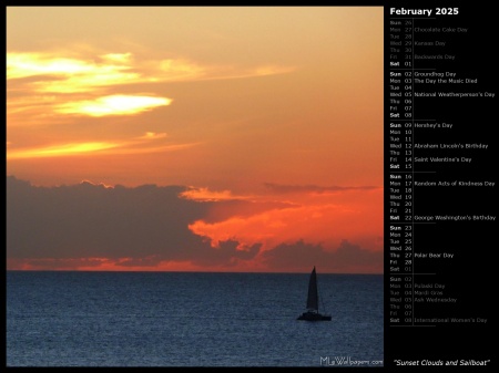 Sunset Clouds and Sailboat