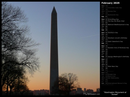 Washington Monument at Sunset