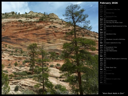 Worn Rock Walls in Zion