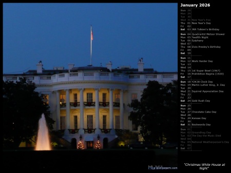 Christmas White House at Night