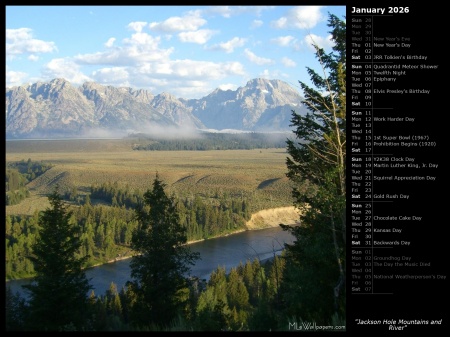 Jackson Hole Mountains and River