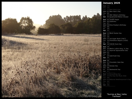 Sunrise at Bear Valley Trailhead