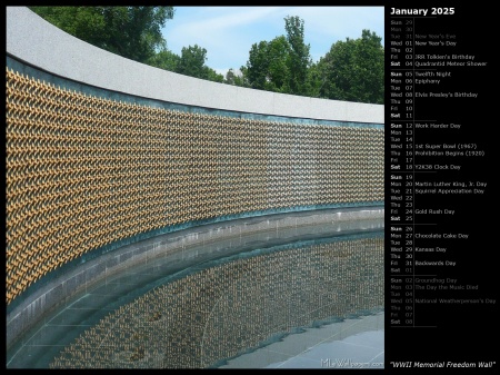 WWII Memorial Freedom Wall