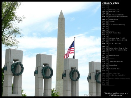 Washington Monument and WWII Memorial