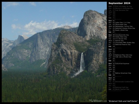 Bridalveil Falls and Half Dome