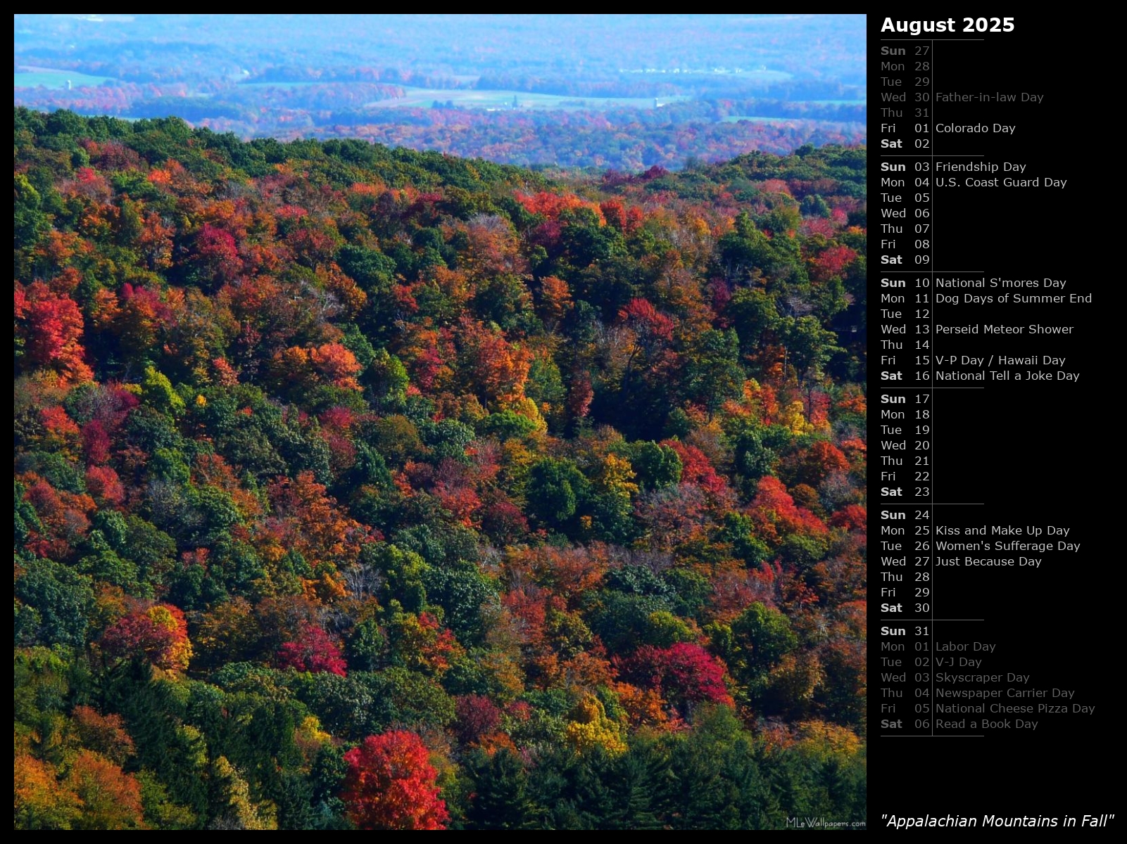 MLeWallpapers.com - Appalachian Mountains in Fall (Calendar)