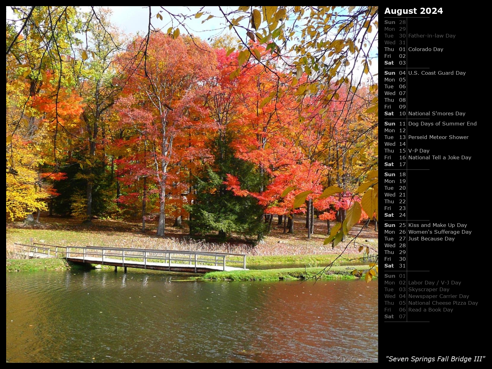 Seven Springs Fall Bridge III (Calendar)