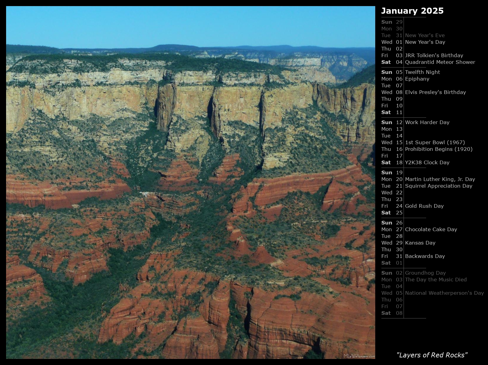 MLeWallpapers.com - Layers of Red Rocks (Calendar)