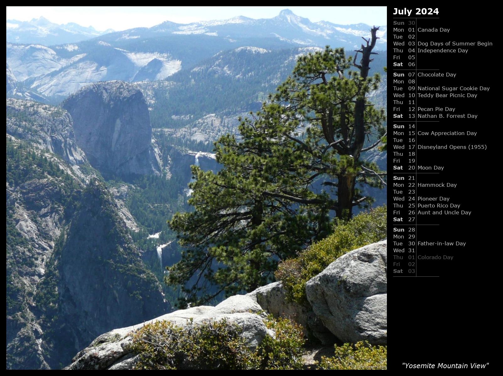 MLeWallpapers com Yosemite Mountain View (Calendar)