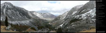 Driving Through the Snowy Sierra Nevada Mountains